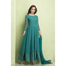 CTL-130 TURQUOISE BLUE GEORGETTE MAXI STYLE READY MADE SUIT